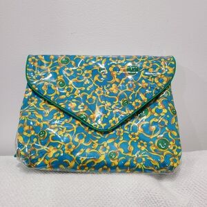 Vintage Oscar De La Renta floral print cosmetic travel bag